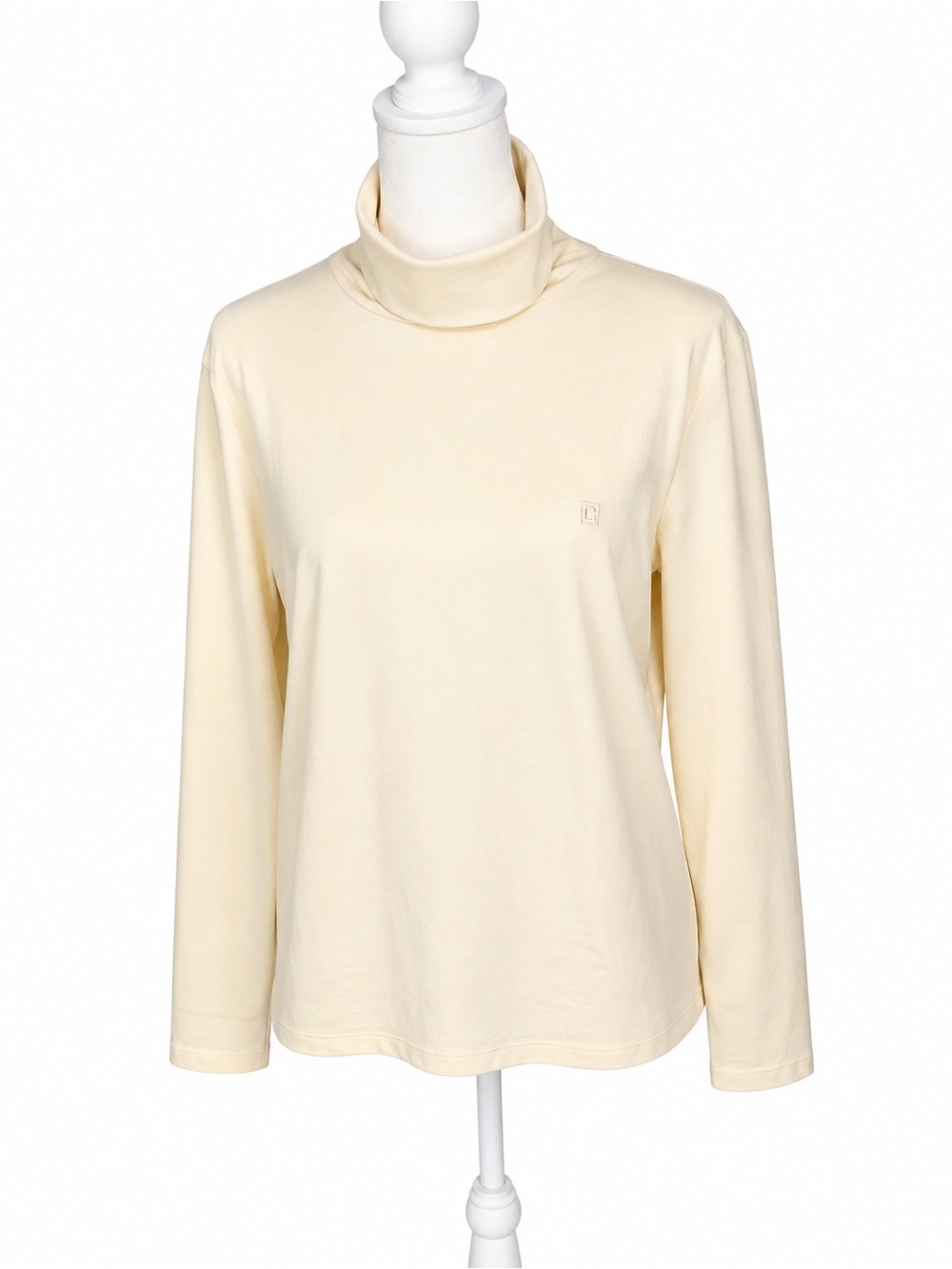 Chaps Classic Cream Turtleneck Long-Sleeve Top